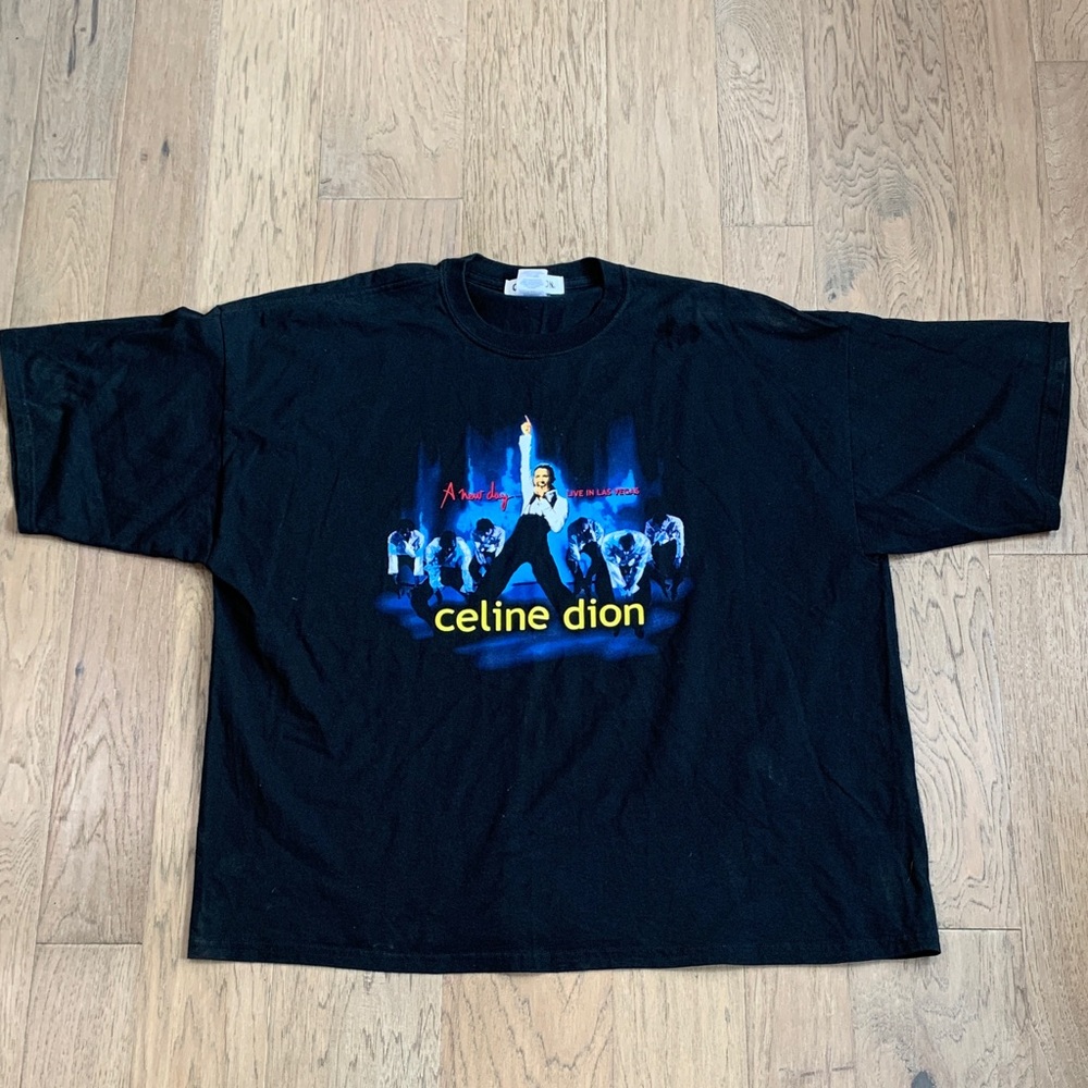 Vintage 2004 Celine Dion Live In Vegas Short Sleeve T-Shirt Size XXXL